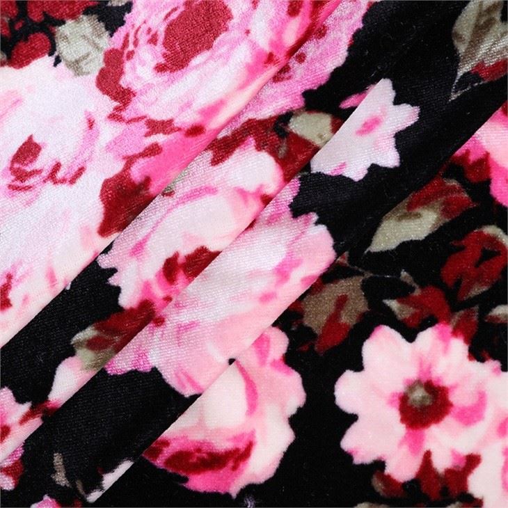 Floral Stretch Velvet Fabric