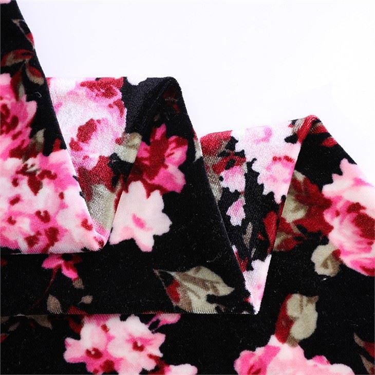 Floral Stretch Velvet Fabric